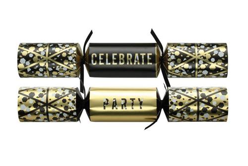 12'' Black & Gold Celebration Crackers