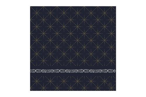 Duni Glitter Black Napkins 3ply 33x33cm