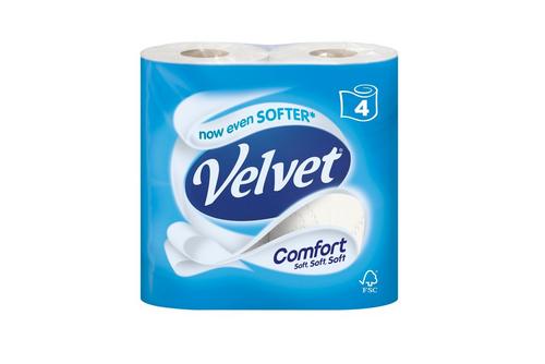 Velvet Comfort 2ply White Toilet Roll