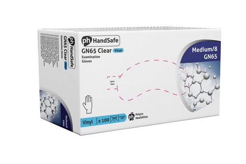 Handsafe GN65 Clear Vinyl Glove Medium Powder Free