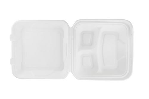 Vegware 9in 3 Compartment Bagasse Lunch Box