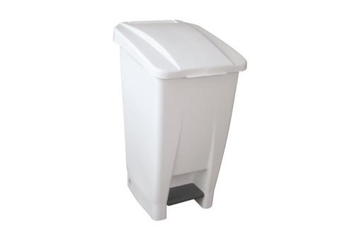 White Enclosed Plastic Pedal Bin 60ltr (13.2gal)