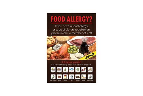 A5 Food Allergen Warning Notice Vinyl Sticker