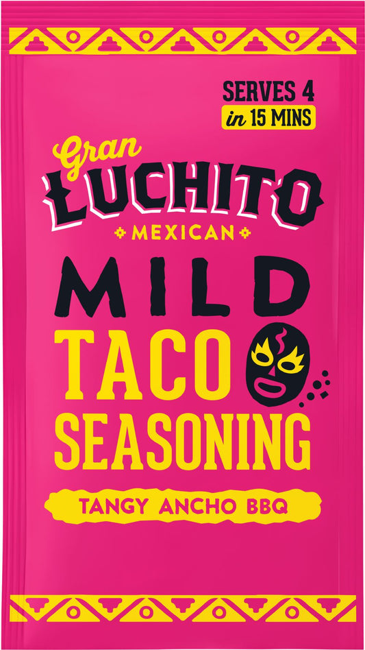 GRAN LUCHITO Mild Taco Mix Seasoning - Tangy Ancho BBQ 28g - 1 Case