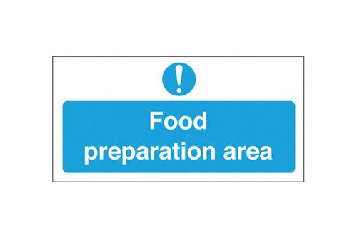 Food Preparation Area Sign 10x20cm (4x8")