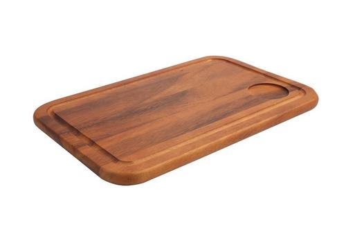 Acacia Grooved Serving Board with Dip Dish Recess