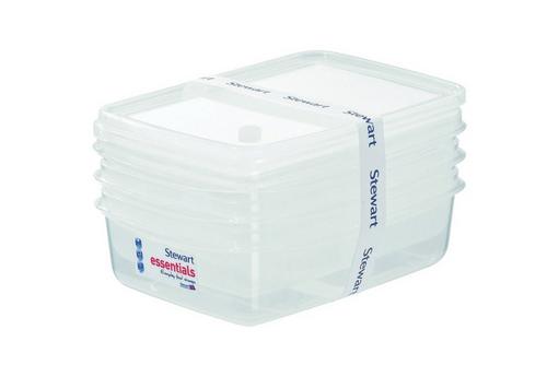 Stewart Clear Plastic Rectangular Essentials Food Container 2.25ltr (76oz)