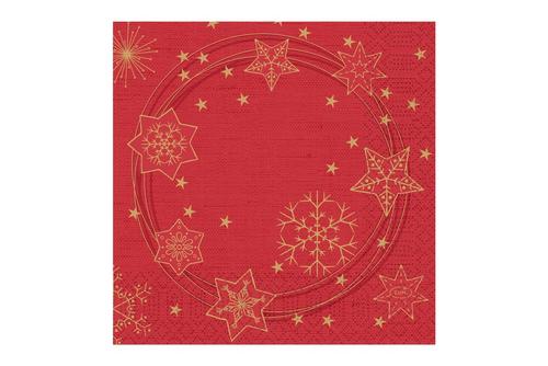 Duni Star Shine Red Napkins 3Ply (Design 1)