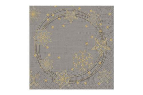 Duni Star Shine Granite Grey Napkins 3Ply (Design 1)