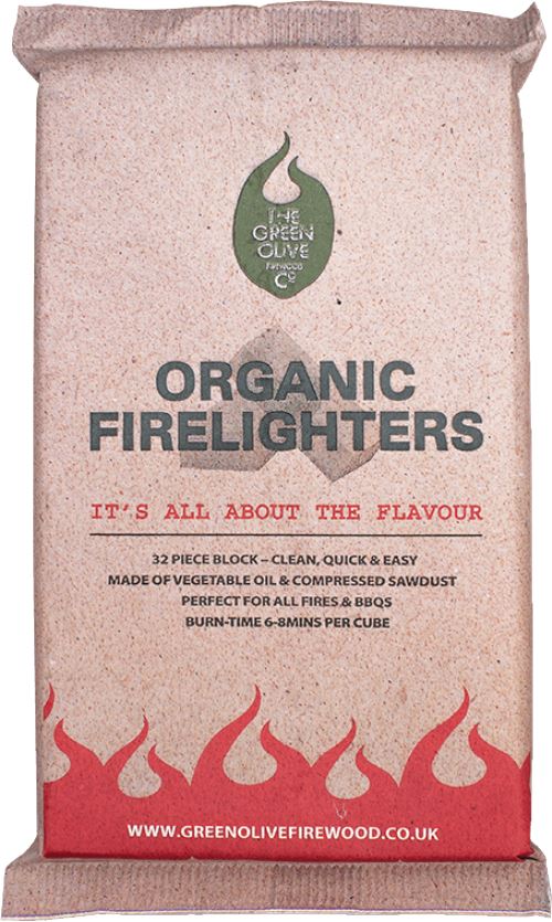GREEN OLIVE FIREWOOD Organic Firelighters 32pk