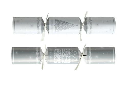 Tom Smith 10” White & Silver Tree Crackers