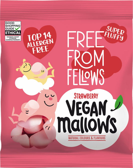 FREE FROM FELLOWS Strawberry Vegan Mallows 105g - 1 Case