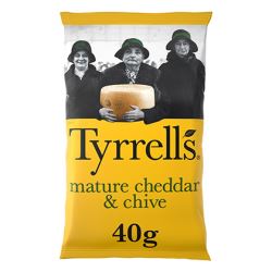 Tyrrells Mature Cheddar & Chive Crisps 40g