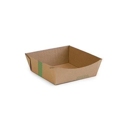 Microflute Kraft Food Tray Medium 6x6"