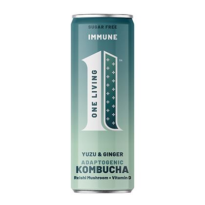 One Living Immune Yuzu & Ginger Adaptogenic Kombucha can (Case of 12)