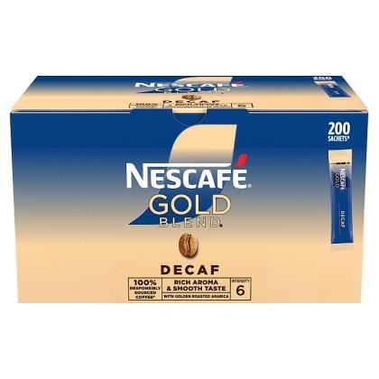 Nescafé Gold Blend Decaf Instant Coffee Sachets - 200 x 1.8g Sticks