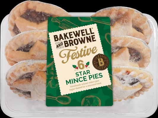 BAKEWELL AND BROWNE 6 Star Mince Pies