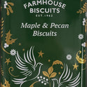 FARMHOUSE BISCUITS Maple & Pecan Biscuits in Green Triangle Tin 200g