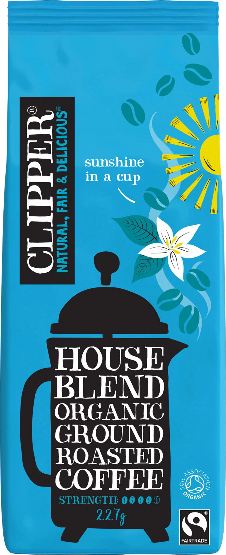 CLIPPER House Blend Organic Ground Roasted Coffee 227g - 1 Case
