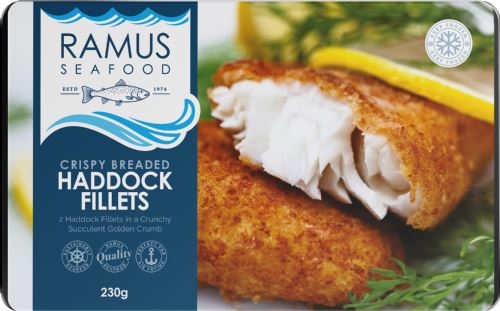 RAMUS SEAFOOD Breaded Haddock Fillets 230g