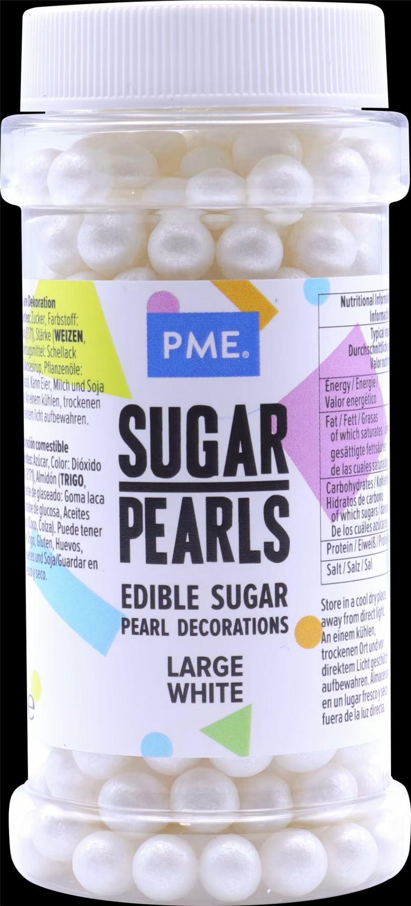 PME CAKE Sugar Pearls - Large White 90g