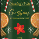 GRANDMA WILD'S Christmas Pudding Biscuits in Candy Cane Tube 200g