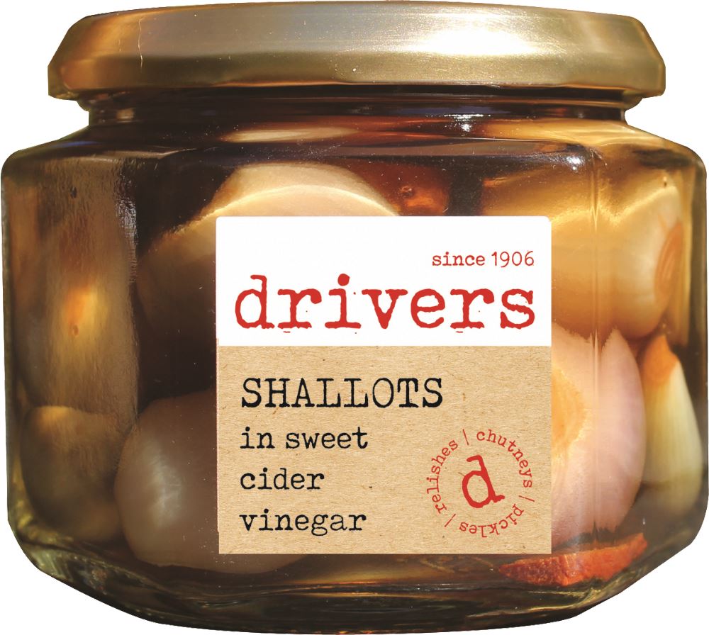DRIVERS Shallots in Sweet Cider Vinegar 350g - 1 Case