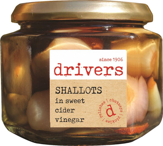 DRIVERS Shallots in Sweet Cider Vinegar 350g - 1 Case
