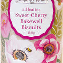 GRANDMA WILD'S Sweet Cherry Bakewell Biscuits in Botanical Floral Tube 150g