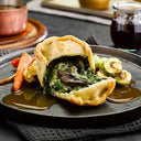 Vegan Mushroom  Spinach & White Truffle Oil Suet Pudding