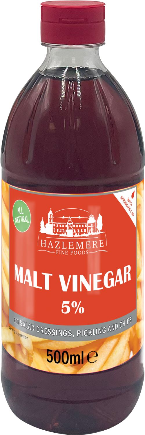 HAZLEMERE FINE FOODS Malt Vinegar 5% 500ml