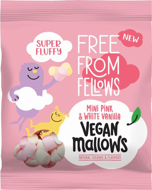 FREE FROM FELLOWS Mini Pink & White Vanilla Vegan Mallows 105g