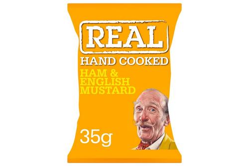 Real Hand Cooked Ham & English Mustard Flavour Potato Crisps