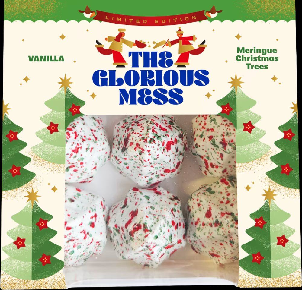 THE GLORIOUS MESS 9 Vanilla Meringue Christmas Trees