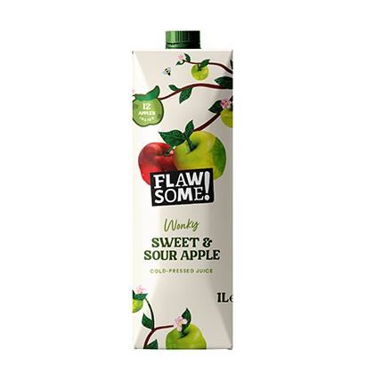 Flawsome! Wonky Sweet & Sour Apple Cold Pressed Juice Carton