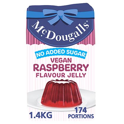 McDougalls No Added Sugar Vegan Raspberry Flavour Jelly