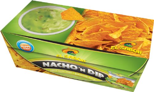 EL SABOR Nacho 'n Dip - Salted Nachos + Guacamole Sauce 175g