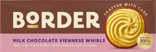 BORDER Milk Chocolate Viennese Whirls 150g - 1 Case