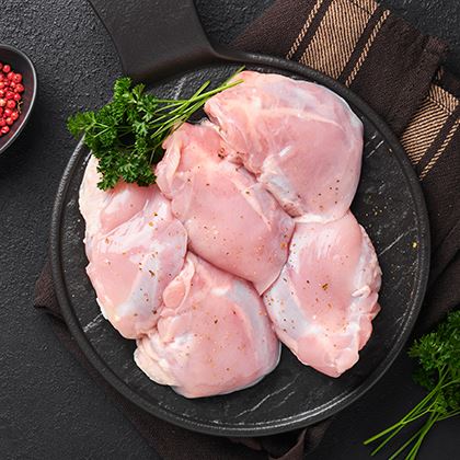 Halal Chicken Thigh Boneless & Skinless 100-140g - order to be placed by 2pm Mon to Fri for next delivery day