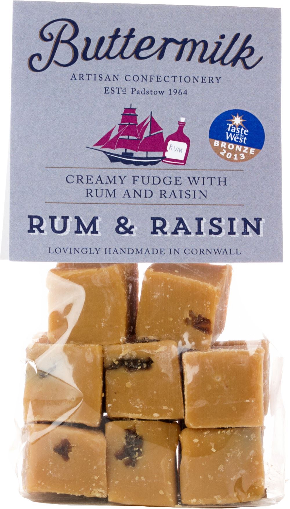 BUTTERMILK Rum & Raisin Fudge 175g - 1 Case
