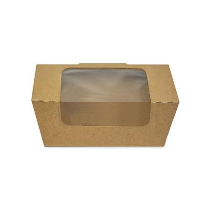 Microflute Kraft Window Hot Food Box 6x6"