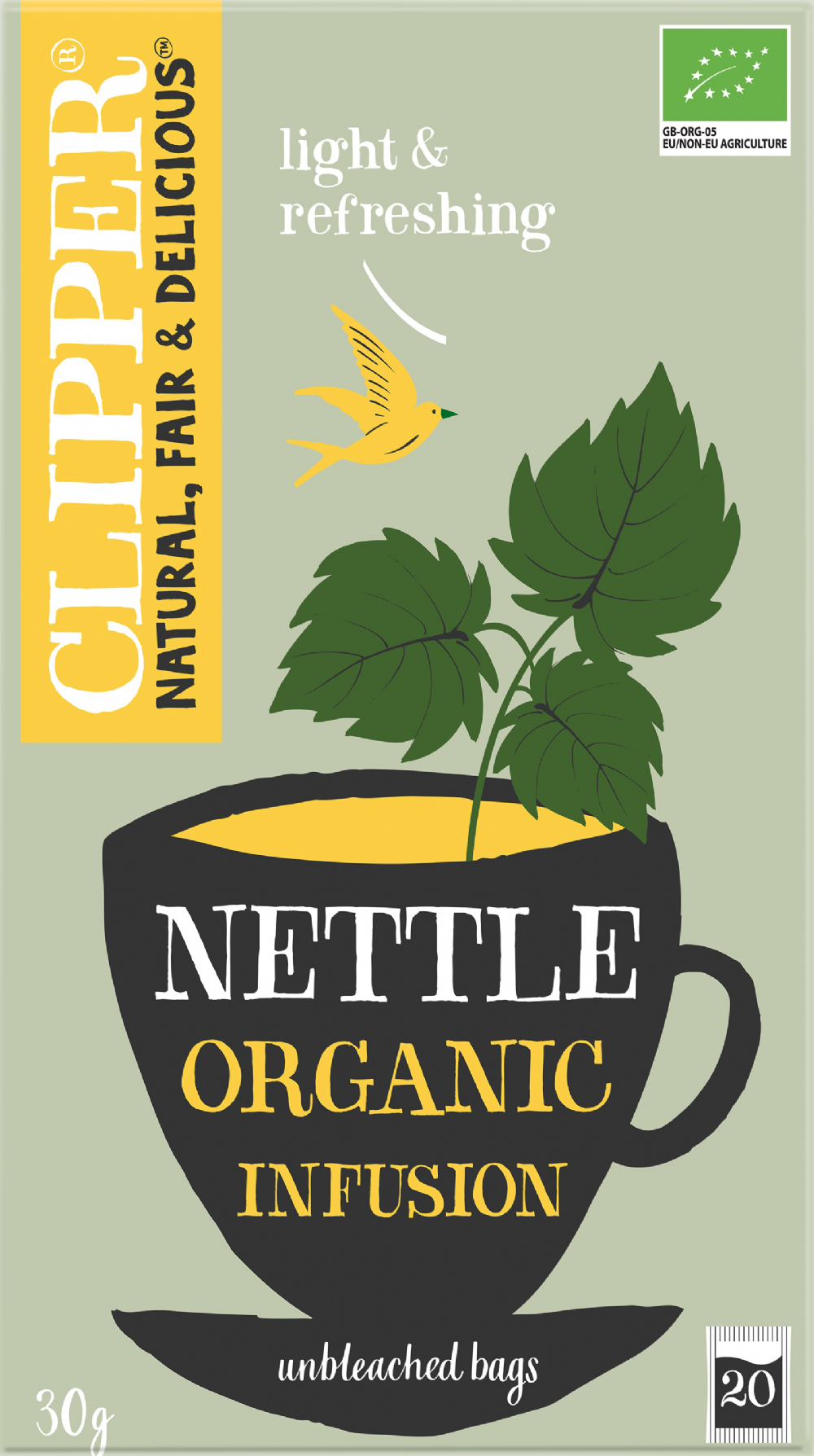 CLIPPER 20 Organic Nettle Teabags 30g - 1 Case