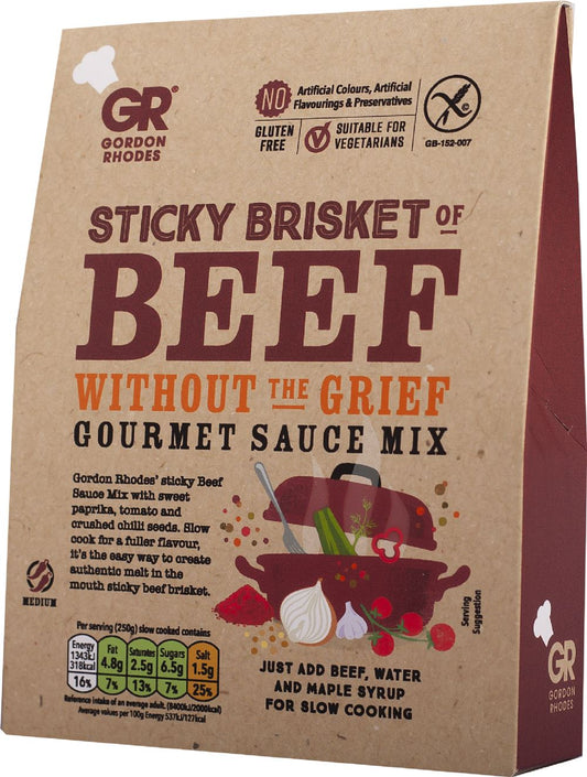 GORDON RHODES Sticky Brisket of Beef Without the Grief Gourmet Sauce Mix 75g - 1 Case