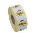 Square Trilingual Removable Label Tuesday 25mm (1") (Case of 1)