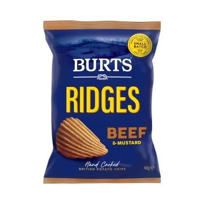 Burts Ridge Cut Beef & Mustard Red Tractor (Case of 20)