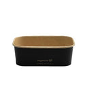 Black Rectangular Container 24oz (Case of 1)