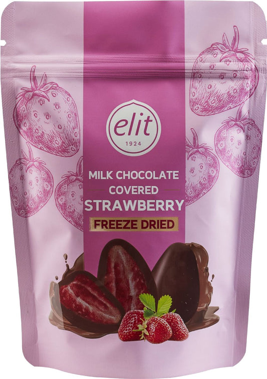 ELIT Milk Chocolate Covered Strawberry - Freeze Dried 80g - 1 Case