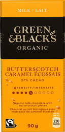 GREEN & BLACK'S Organic Butterscotch Milk Chocolate Bar 90g (Case of 15)