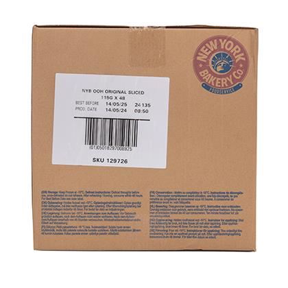 New York Bakery Bagels Plain Sliced (Case of 48)