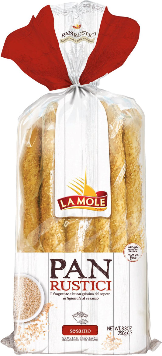 LA MOLE Panrustici Breadsticks - Sesame 250g - 1 Case